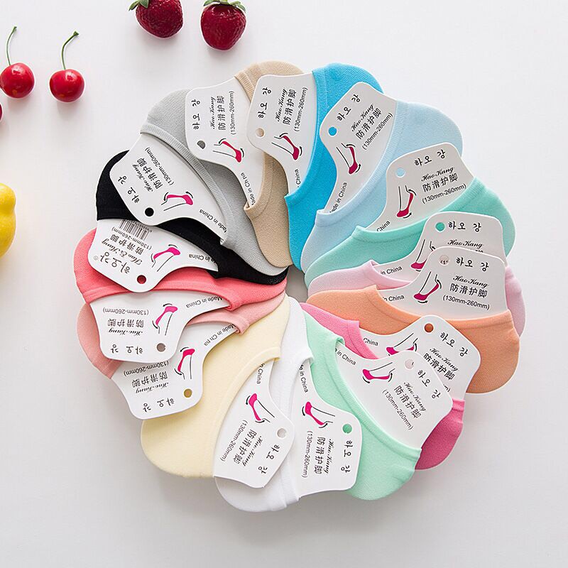 Tất vớ lười búp bê dưới mắt cá chân có silicon chống tuột gót cotton kháng khuẩn MONEYSOCKS VL014