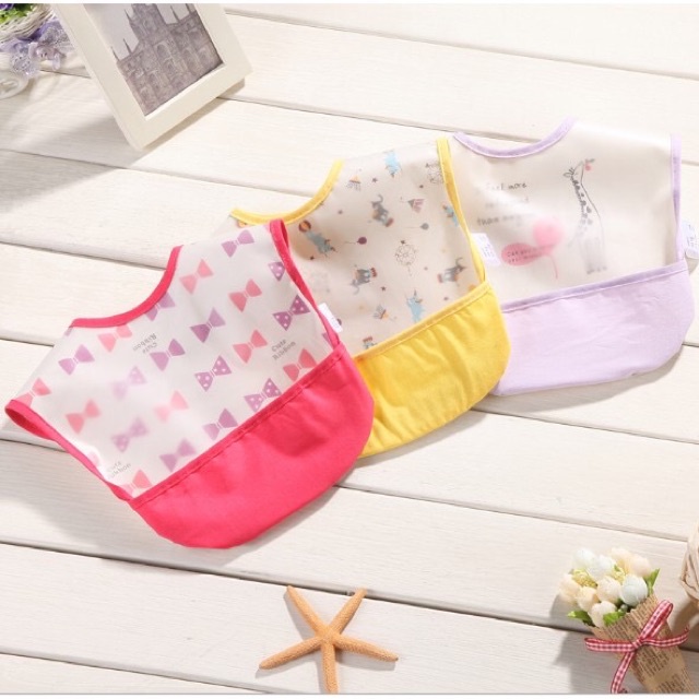 Áo yếm ăn dặm 2 lớp chống thấm cho bé trai bé gái - AD40