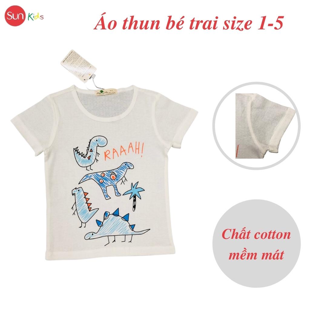 Áo thun bé trai, áo phông cho bé trai chất cotton nhiều màu, size 1-5 tuổi - SUNKIDS1