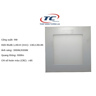 Đèn LED panel ốp nổi vuông 9W Duhal