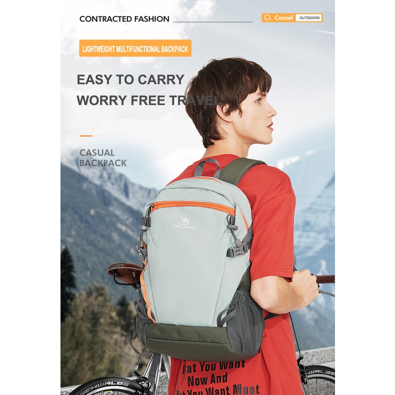 CAMEL CROWN Ba lô 18L công suất lớn ba lô đi bộ đường dài leo núi túi