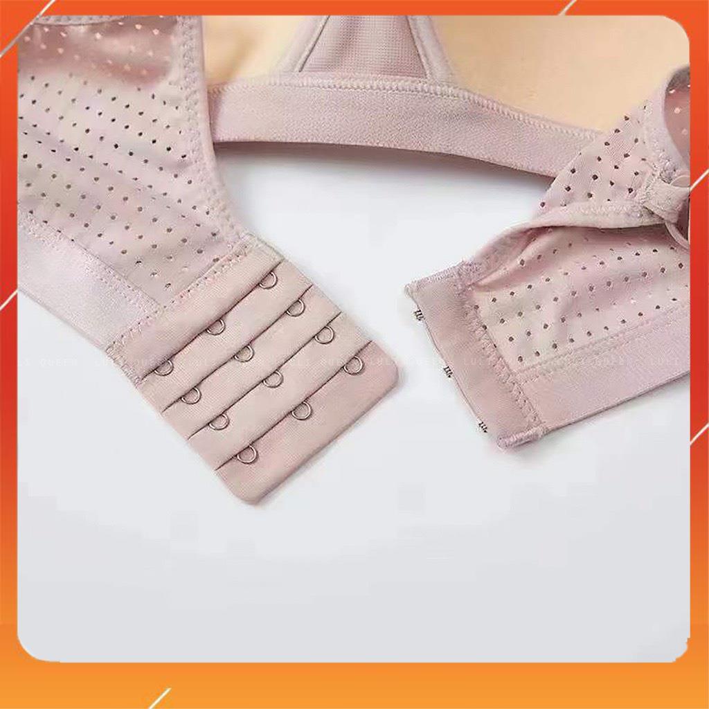 Áo lót nữ su đúc không gọng nâng ngực cup chéo đệm mút mỏng quai lưới thoáng khí S4241