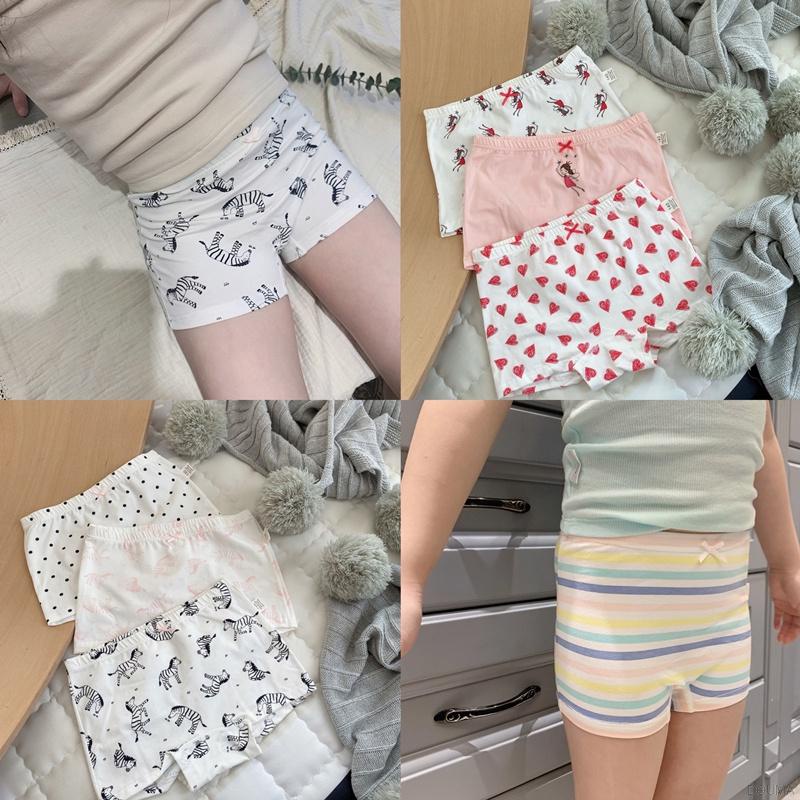 Set 3 Quần Lót Boxer Vải Cotton Không Xương Cho Bé Gái