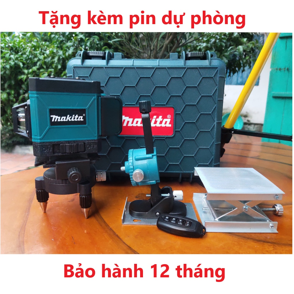 Máy bắn cốt cân bằng laser 12 tia Maki ta , Máy cân mực – Tặng kèm pin dự phòng