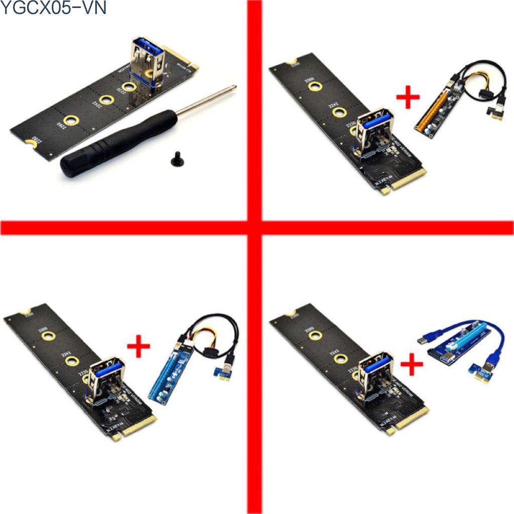 Cáp Chuyển Đổi M.2 Sang Pci-E X16 Nvme Vga 4pin 6pin Sata Cho Miner Mining | BigBuy360 - bigbuy360.vn