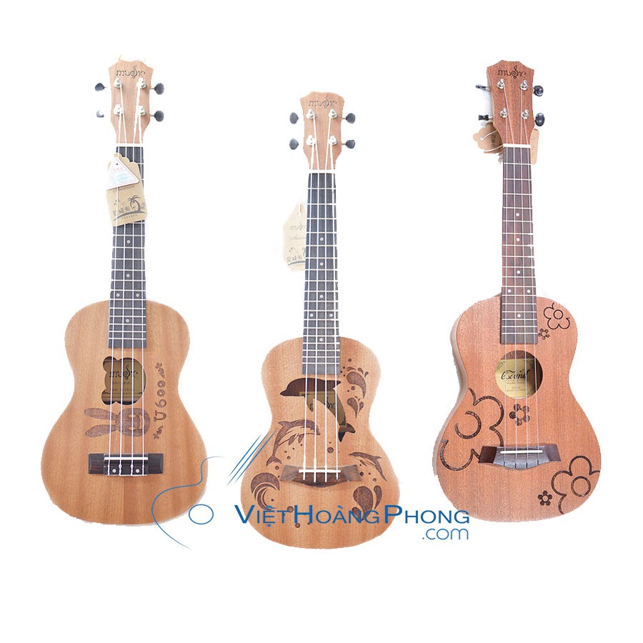 Đàn Ukulele Concert Music gỗ nguyên tấm tặng Dây đeo + Hướng dẫn học + Phím gảy - viethoangphong.com