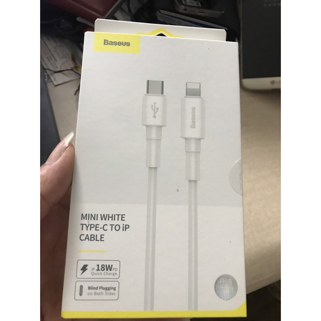 Dây Sạc Baseus💝Cao Cấp💝Cáp Sạc Iphone Mini White Cable Truyền Dữ Liệu Sạc Nhanh (2.4A)/Micro USB (2.4A)/Type C (3A)