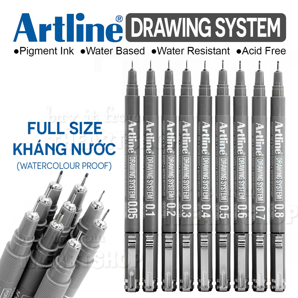 (HỎA TỐC) Bút liner đi nét chuyên nghiệp ARTLINE DRAWING SYSTEM - EK-23 Nhật Bản THEARTSHOP