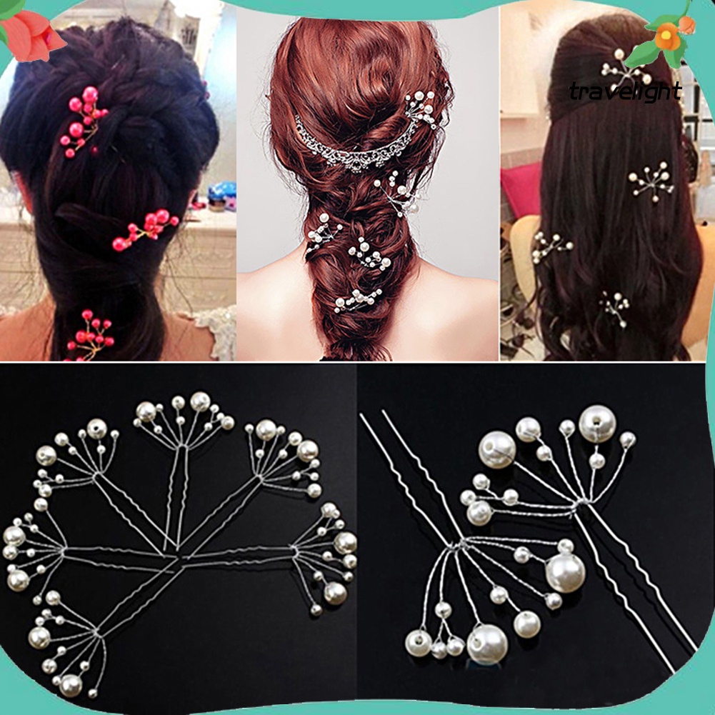 Set 2 Kẹp Tóc Đính Ngọc Trai Giả Lấp Lánh Thời Trang Dự Tiệc Cho Nữ