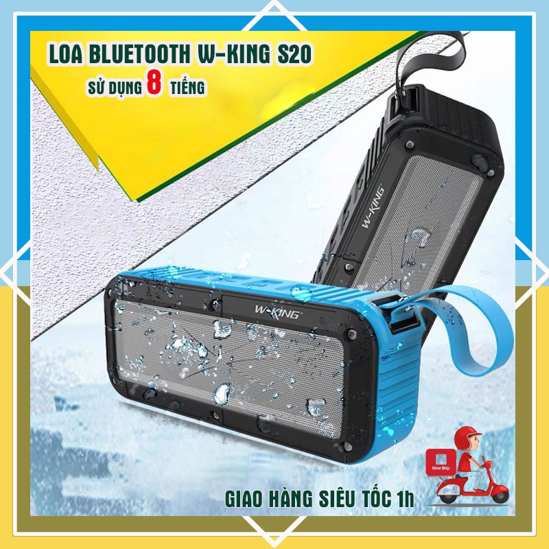 Loa Bluetooth W-King S20 thể thao kháng nước kháng bụi IPX6 - Hàng chính hãng