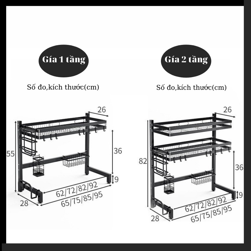 (Mua 1 tặng 1) kệ để chén đĩa đa năng tiết kiệm không gian bếp, tặng kèm khăn giấy đa năng