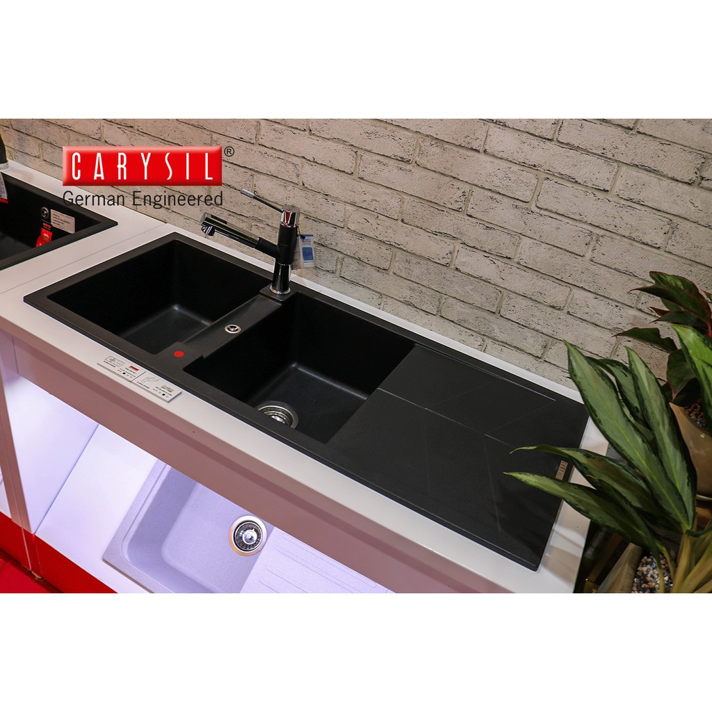 Chậu Rửa Chén Đá Granite Carysil JAC1-03 - Màu Đen - 1160x500mm