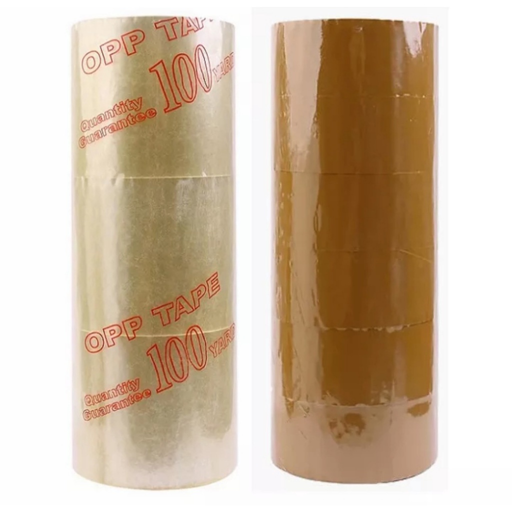 Lốc 6 cuộn Băng keo 100 yard trong