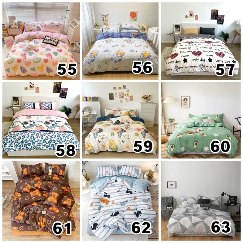TRỌN BỘ DRAP & CHĂN PHAO COTTON POLY 5 MÓN | BigBuy360 - bigbuy360.vn