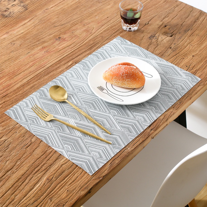 Tấm Lót Bàn Ăn Placemat PVC Họa Tiết Sóng 3D Chống Thấm Nước Chống Trượt Phong Cách Châu Âu - 0050