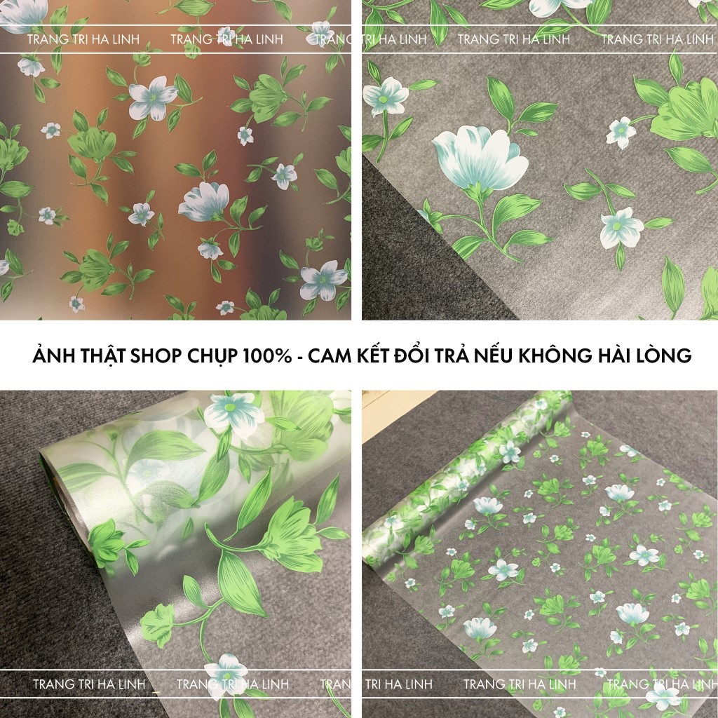 Giấy dán cửa kính 3d mờ chống nhìn trộm hoa văn đẹp dán cửa sổ phòng ngủ nhiều mẫu khổ 90cmx50cm