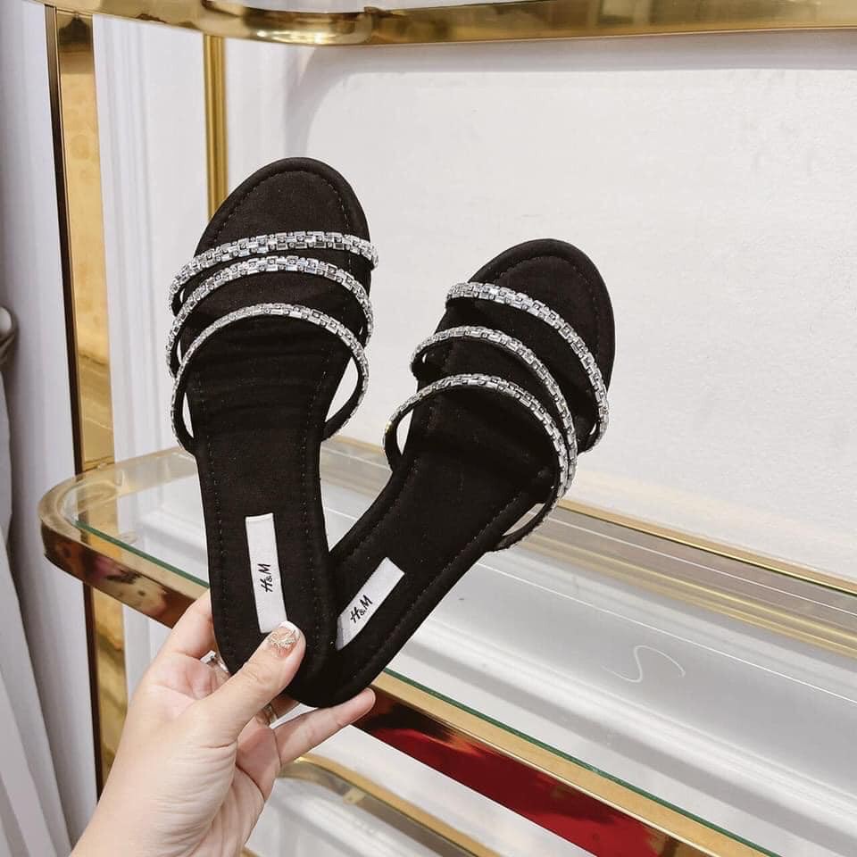 Dép lê nữ dây 3 đá bệt siêu xinh