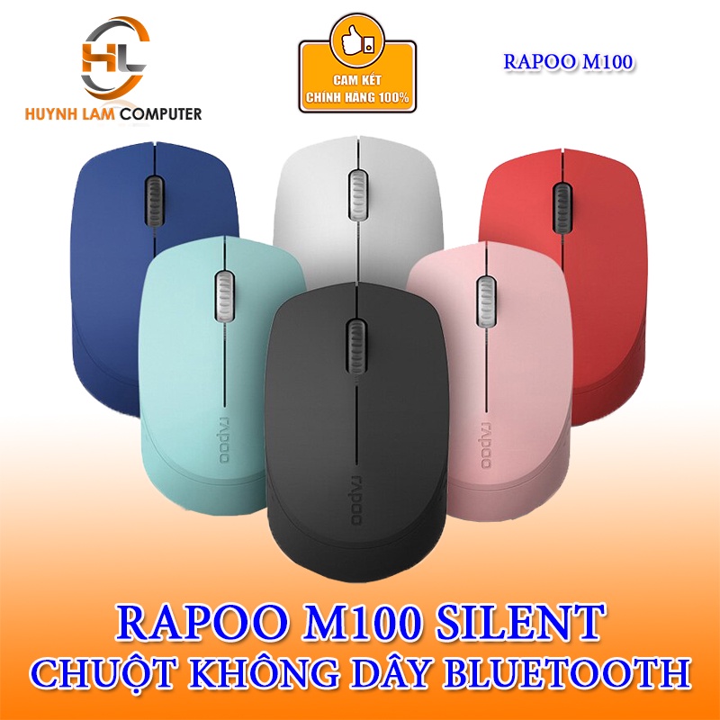 Chuột không dây RAPOO M100 Silent Bluetooth + Wireless 2.4Ghz ( 2 chế độ kết nối ) - Nam Thành phân phối