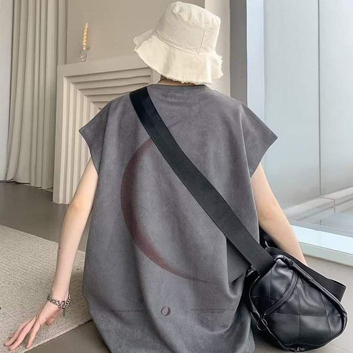 Áo Thun Không Tay Cổ Tròn In Chữ Ba Chiều Đơn Giản Thời Trang Xuân Hè Mới Dành Cho Nam