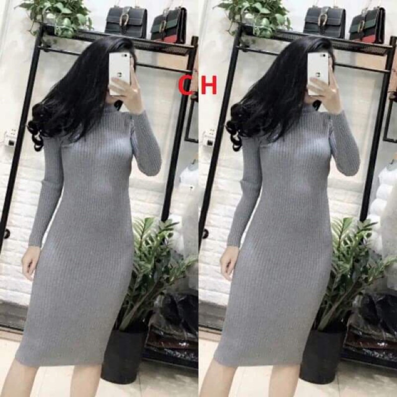Váy BODY Nữ dáng dài Unisex ❄ FREESHIP❄ Đầm Bodip TÔN DÁNG DÀI TAY THỜI TRANG NữCổ lọ, sexy