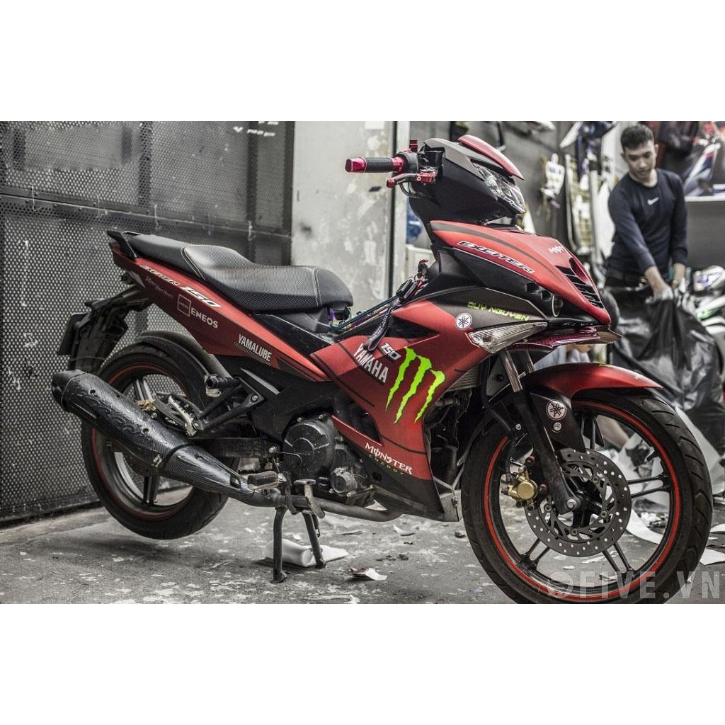 Tem trùm exciter 150 đỏ trắng monster, độ team decal xe ex dán đời 2015-2020