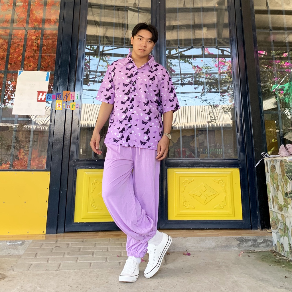 Quần Jogger Basic Pant Ulzzang Unisex Jogger Trơn Bo Lai Màu Tím - MM