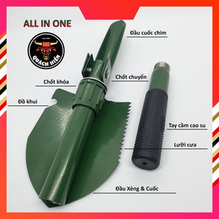 Xẻng Quân Dụng, Xẻng Đa Năng Gấp Gọn, Đi Phượt, Dã Ngoại, Tiện Lợi