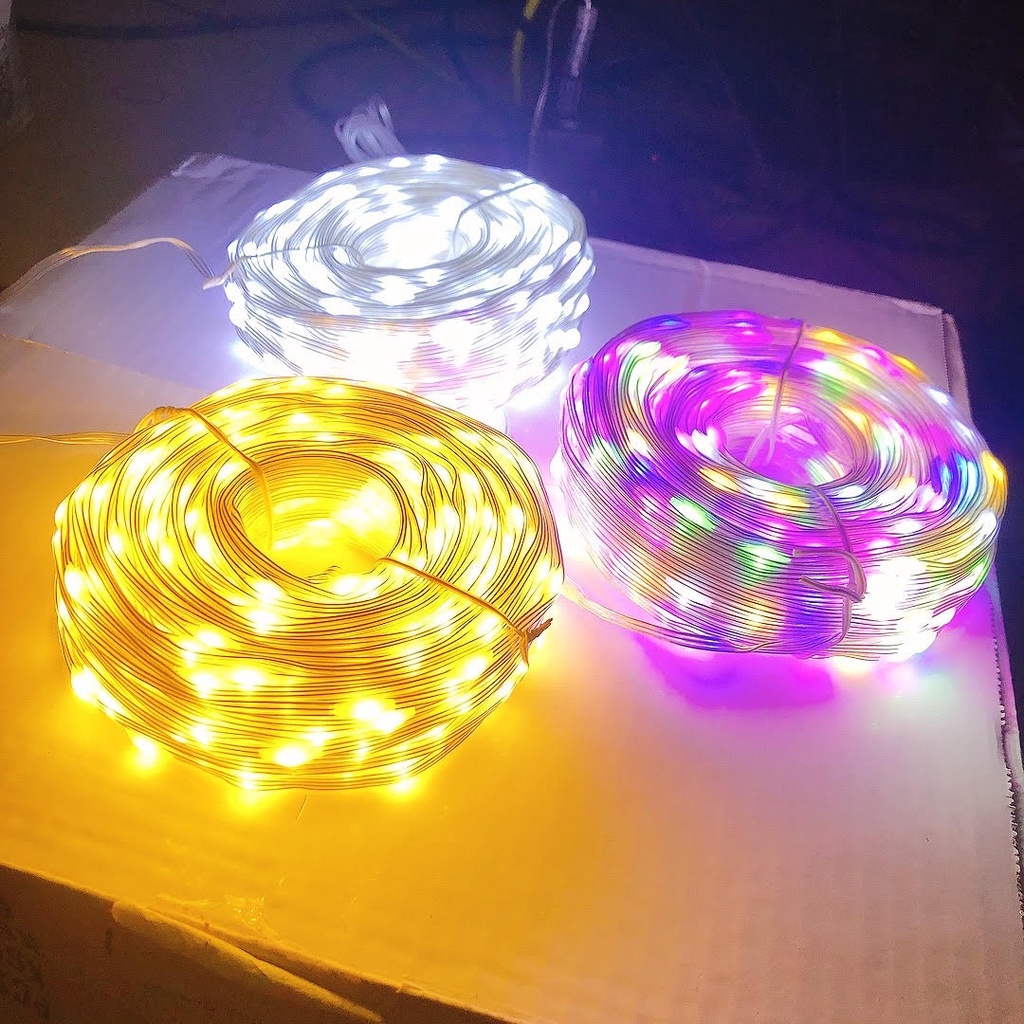 Dây đèn nháy 10M 20M 30Mét dùng năng lượng mặt trời siêu chống nước trang trí cây Tết Noel...