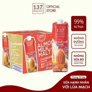 [VỊ MỚI] Sữa hạt Hạnh nhân Lúa mạch 137 Degrees hộp 1000ml