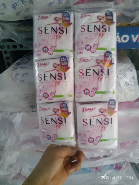 Combo 6 gói băng vệ sinh  Diana sensi mỏng  cánh/mỏng ko 8 miếng