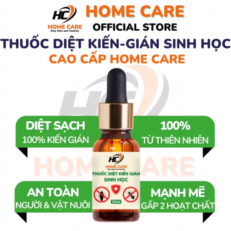 Thuốc Diệt Kiến Gián Home Care Chai 10mL Gấp Đôi Hoạt Chất Sinh Học - An Toàn – Hiệu Quả 100%