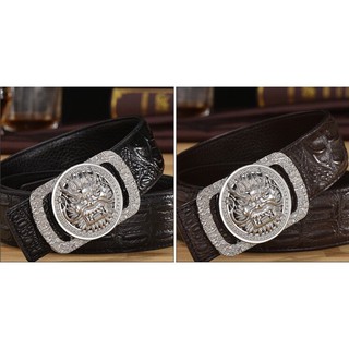 Dây Nịt Thắt Lưng Đầu Rồng Da Bò Dập Vân Cá Sấu Cao Cấp