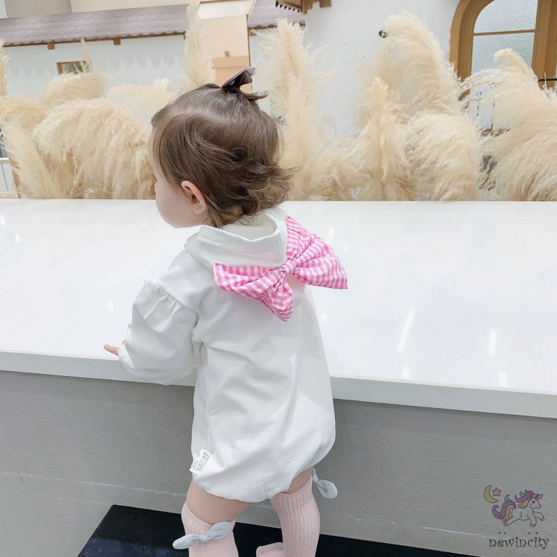 Áo liền quần phối nơ siêu xinh xắn cho bé gái