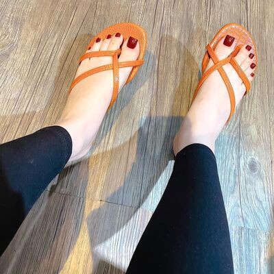 SHU STORE - DÉP XỎ NGÓN NỮ THỜI TRANG DA RẮN MŨI TRÒN