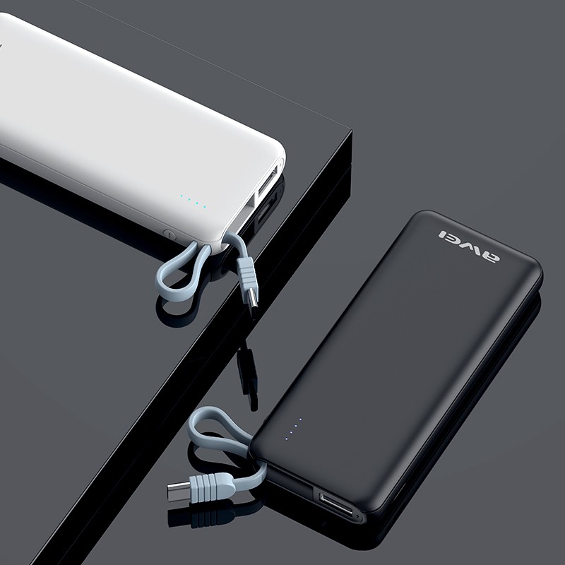 Sạc Dự Phòng awei P2K 5000mAh Portable mobile phone Power bank Data cable Type-c usb multi-port