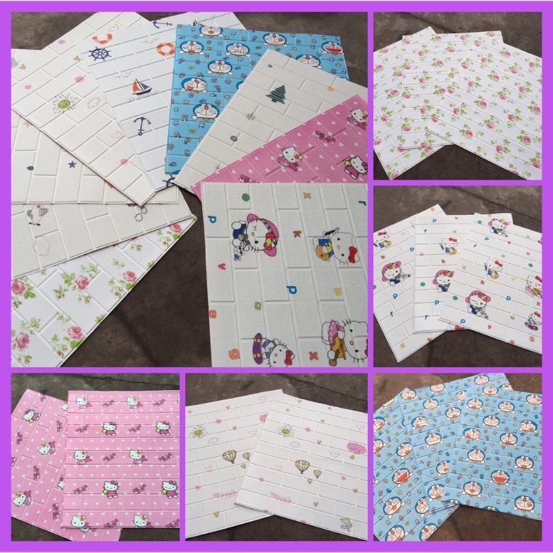 Xốp dán tường hoạt hình 3D khổ lớn 70x77cm dày 5mm