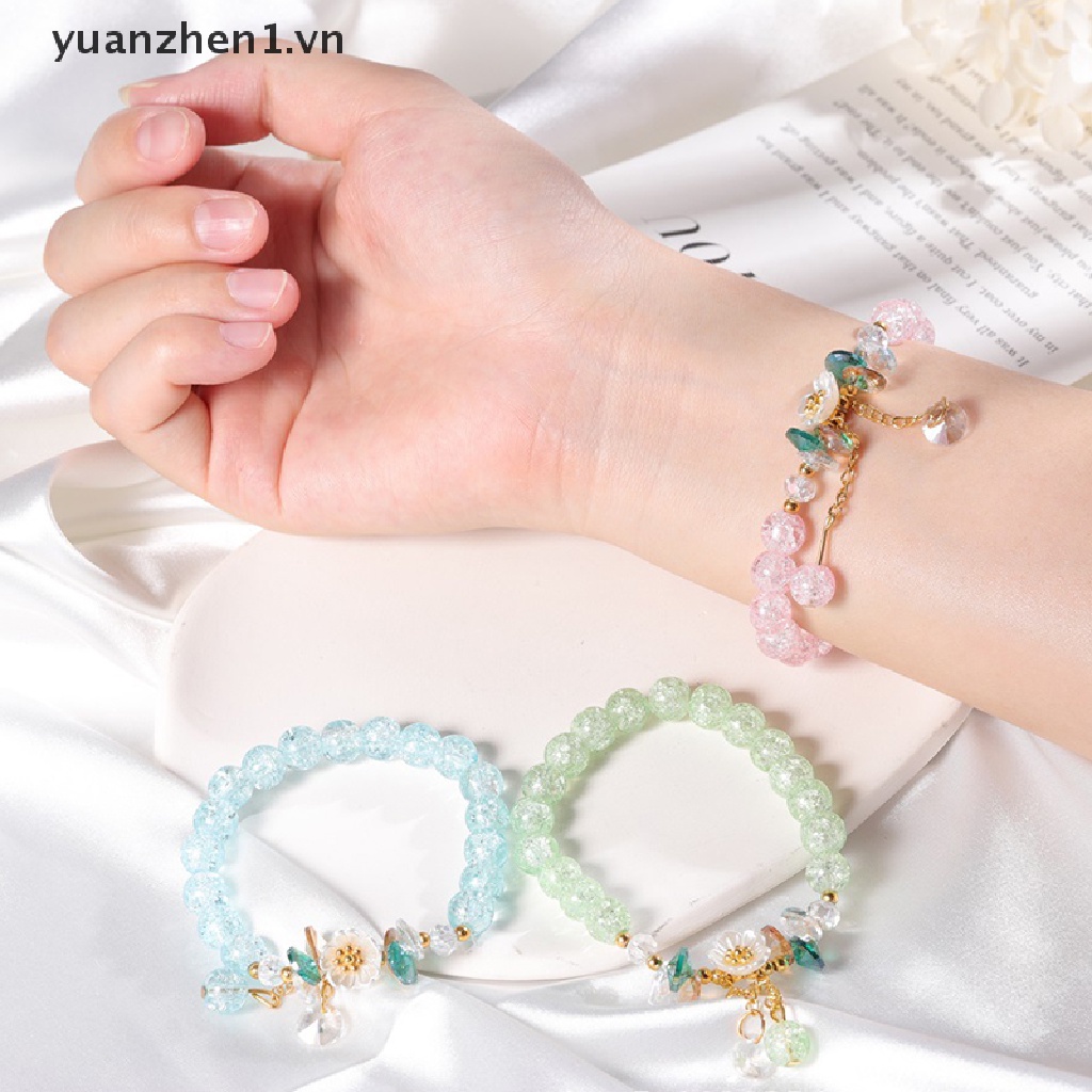 Vòng Tay Dây Co Giãn Xỏ Hạt Pha Lê Nhiều Màu Phong Cách Bohemian