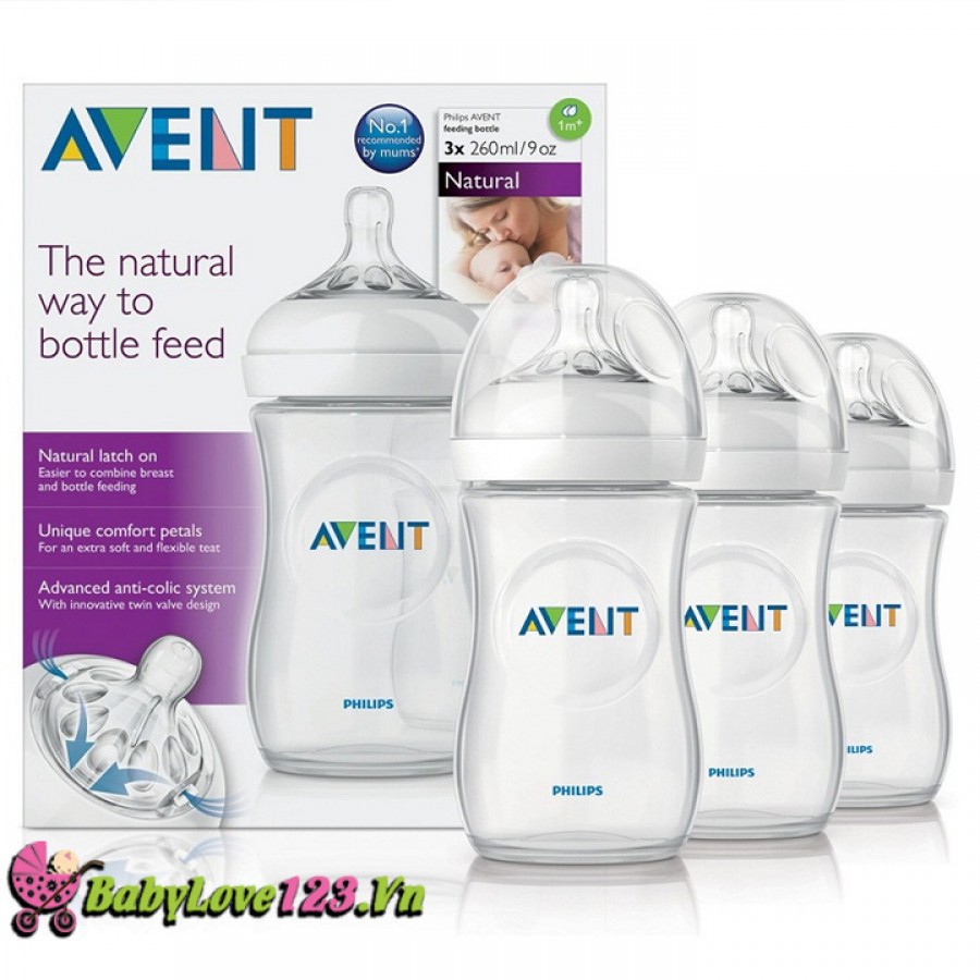 Bình sữa Philips Avent nhựa không có BPA125ml - 260ml - 330ml