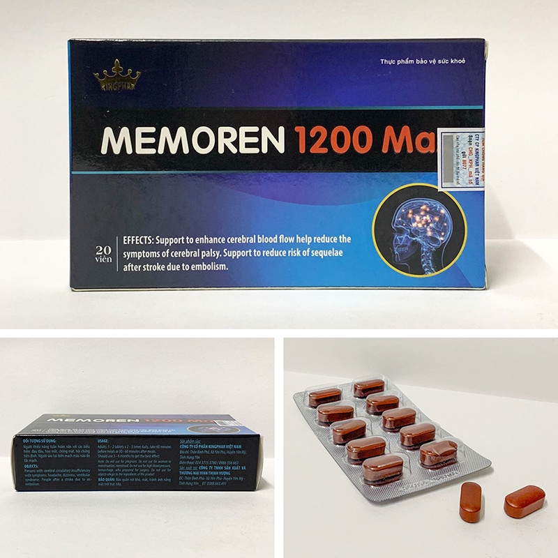 Woohop MEMOREN 1200 MAX – Viên uống hoạt huyết dưỡng não