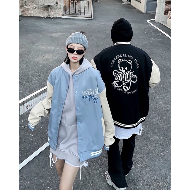 ÁO BOMBER KAKI VEN GẤU