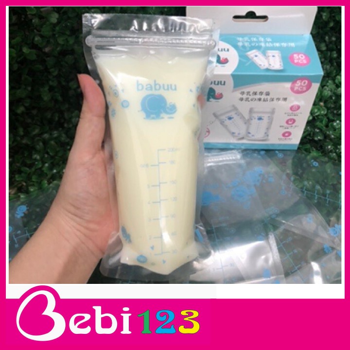 Hộp 50 túi trữ sữa Nhật Bản 250ml Babuu Baby tiện lợi cho mẹ