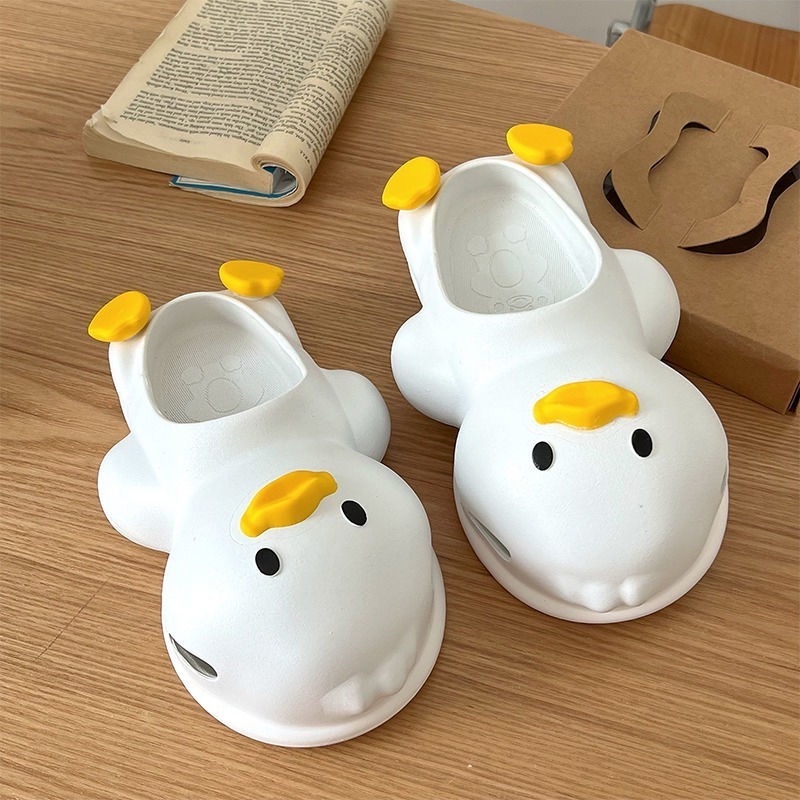 Dép Đế Dày Khử Mùi Chống Trượt Hình Vịt Hoạt Hình Dễ Thương Cho Nữ