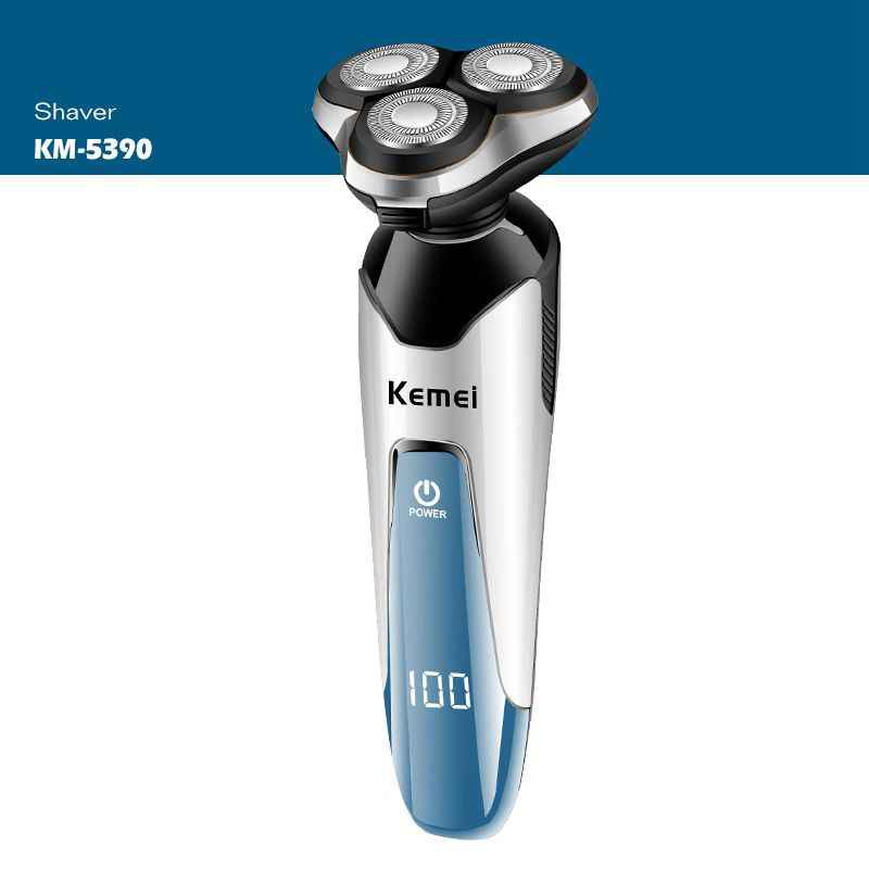 Máy cạo râu 3 lưỡi 4 in 1 kemei KM5390 công suất 3w