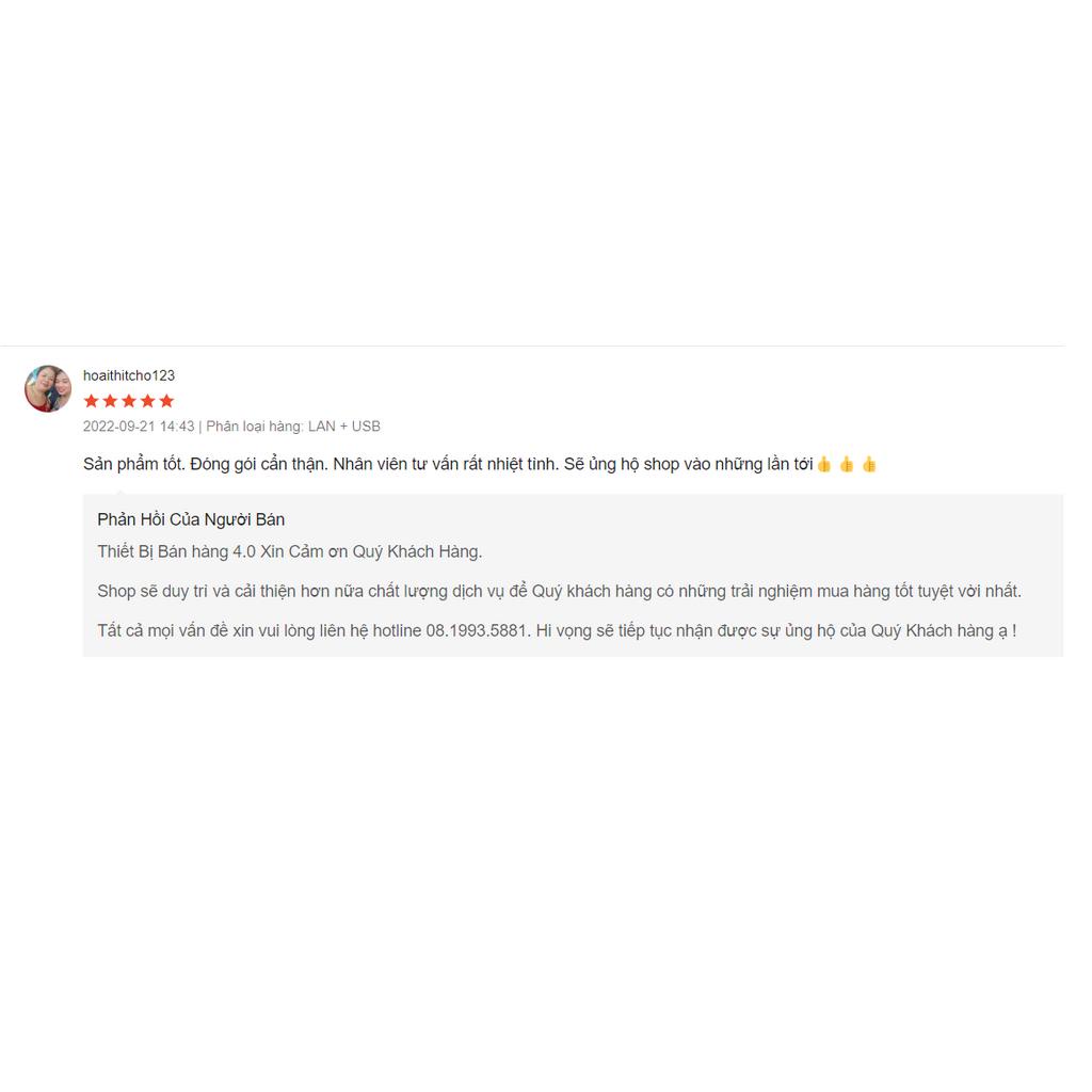 Máy in hóa đơn K80 RT335 LAN WIFI in Bill không dây từ điện thoại & máy tính PC dùng giấy 80m