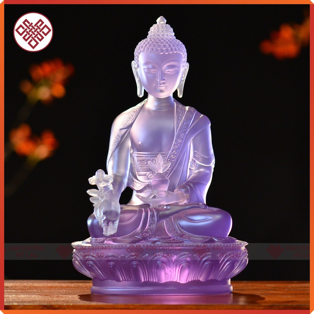 Tượng Phật Dược Sư Mật Tông [Kim Cương Hỷ Lạc] Lưu Ly Màu Tím