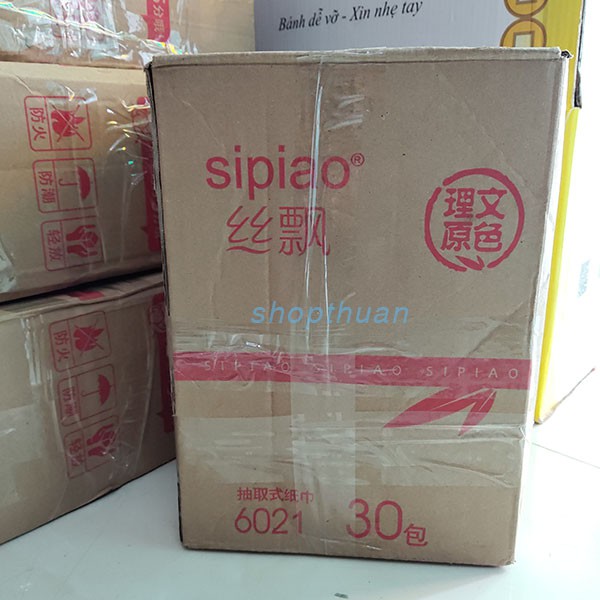 Thùng 30 Gói Giấy Ăn Gấu Trúc Sipiao - 300 Tờ / Gói