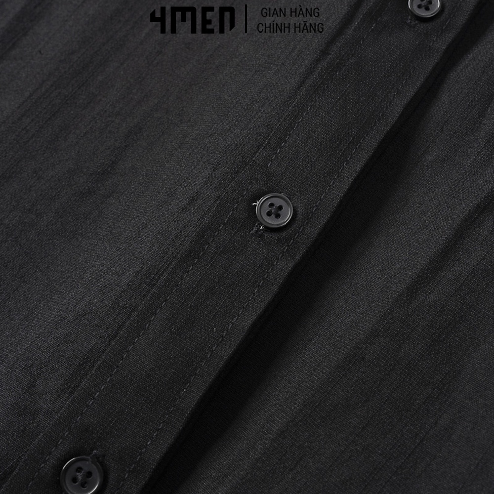Áo Sơ Mi Nam Regular Đũi 4MEN SM109 tay dài thanh lịch, trẻ trung, chất vải đũi mềm mại, thấm mồ hôi tốt
