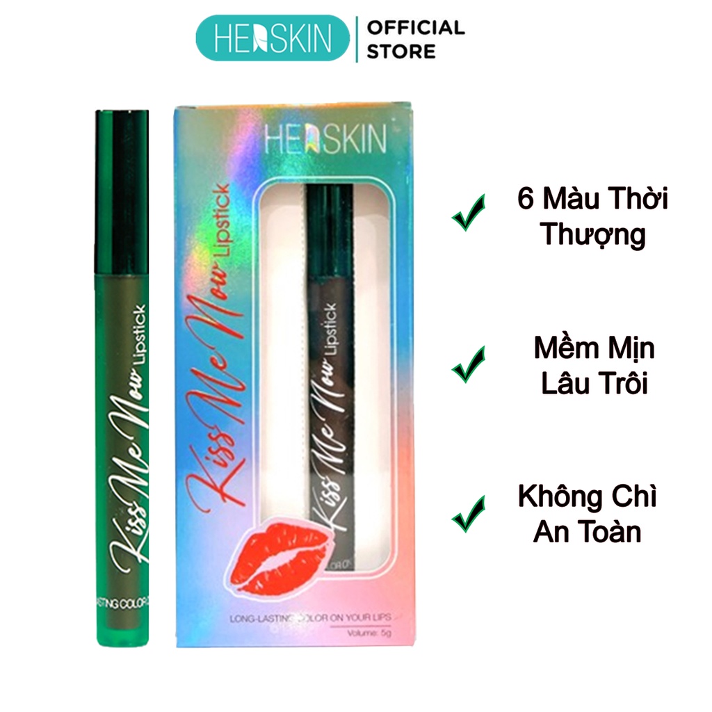 Son Kem Lì Kiss Me Now Lipstick HerSkin 5g Dưỡng Ẩm Lâu Trôi Mềm Mịn Thời Thượng