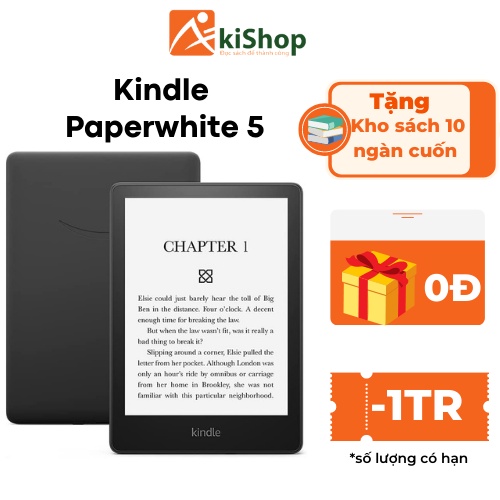 Máy đọc sách Kindle Paperwhite 5 8GB chính hãng Akishop | BigBuy360 - bigbuy360.vn