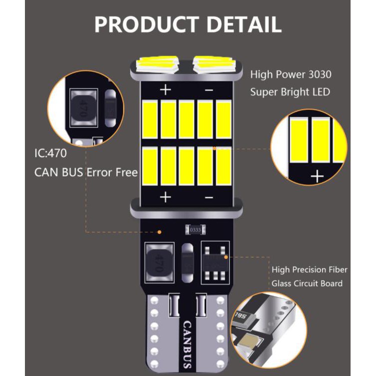 Bóng Led T10 W5W, chip 4014, 26 mắt, Siêu Sáng gắn Demi, Xi Nhan, biển số, nội thất Xe Máy, Ô TÔ (giá 1 bóng)